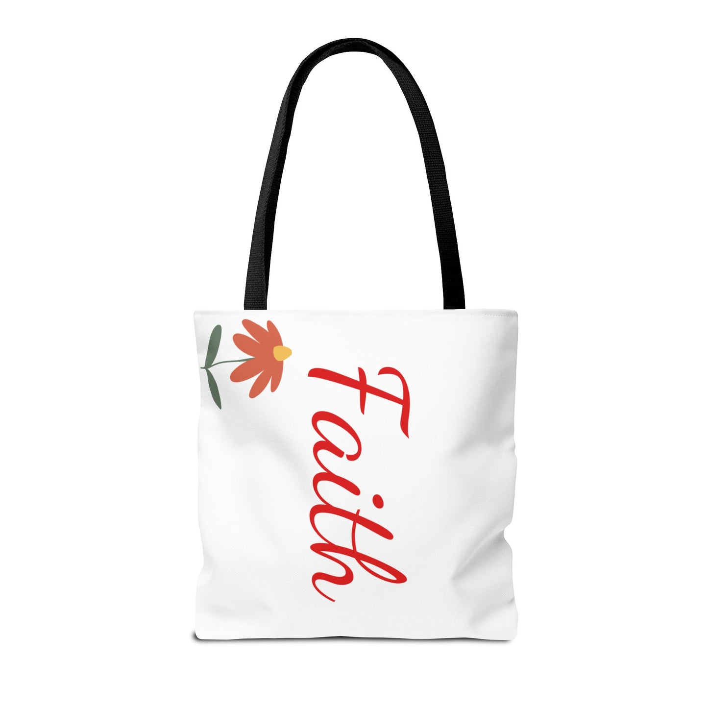 Faith Floral Tote Bag, Motivational Gift for Her, Everyday Use Tote, Inspirational Shopping Bag, Eco-Friendly Bag, Christian Faith Apparel