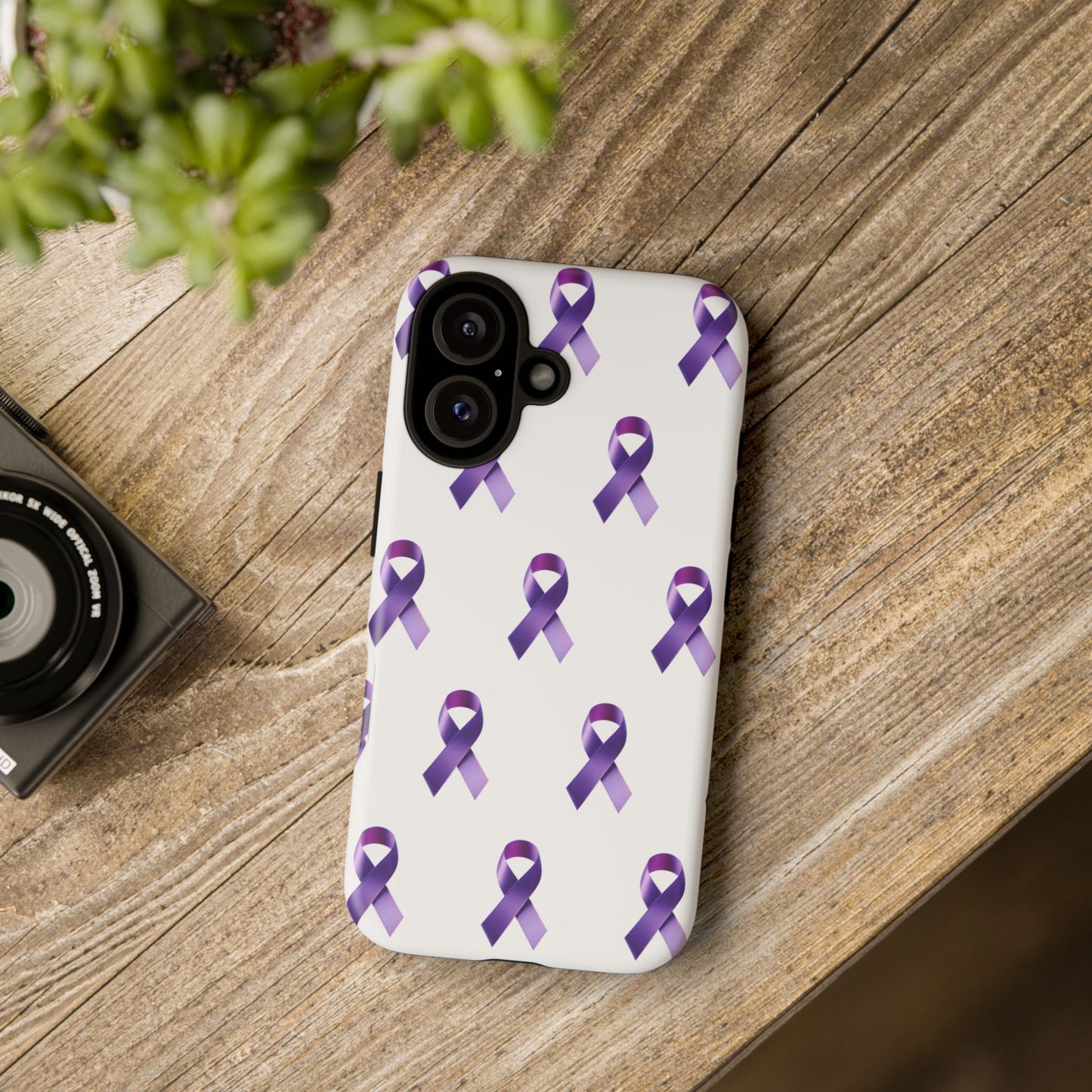 Purple Ribbon Phone Case, Tough Cases for Cancer Awareness, Gift for Loved Ones, Supportive Phone Cover, Awareness Merchandise