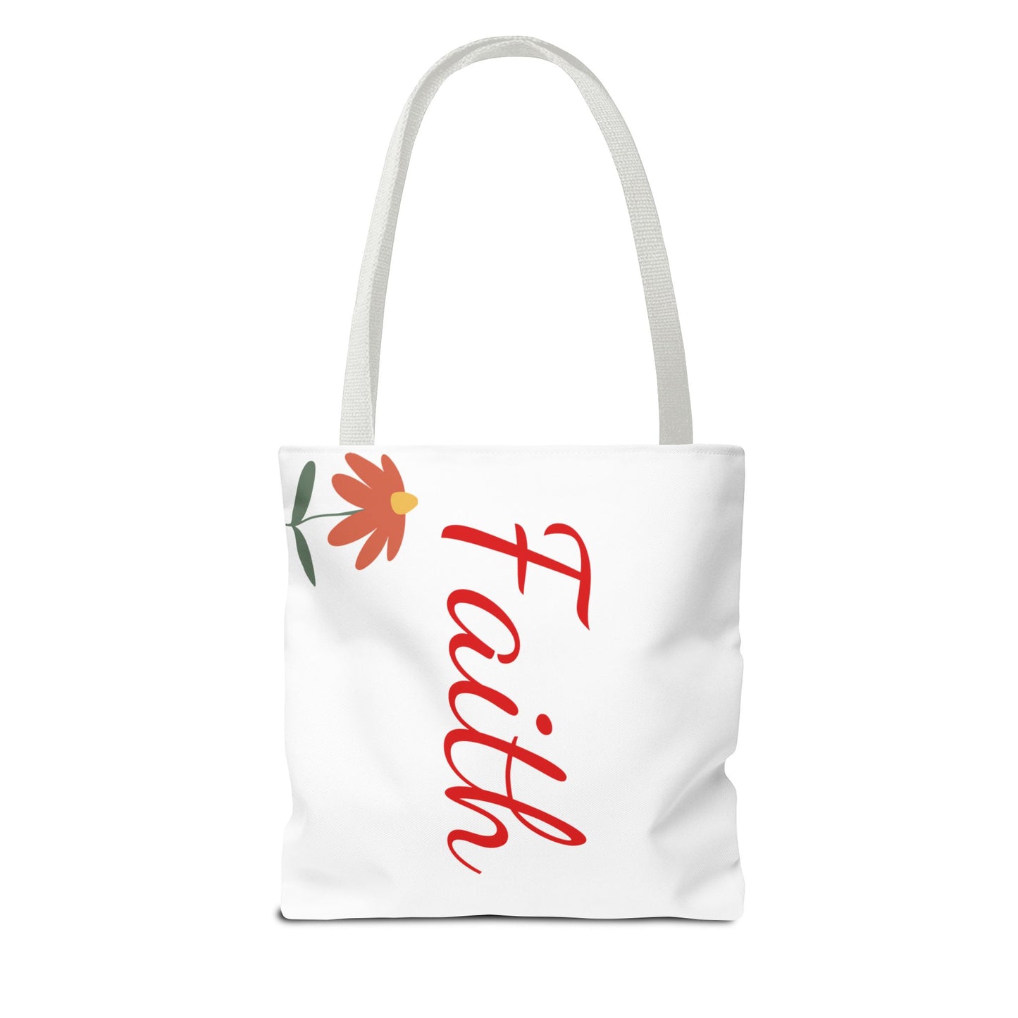 Faith Floral Tote Bag, Motivational Gift for Her, Everyday Use Tote, Inspirational Shopping Bag, Eco-Friendly Bag, Christian Faith Apparel