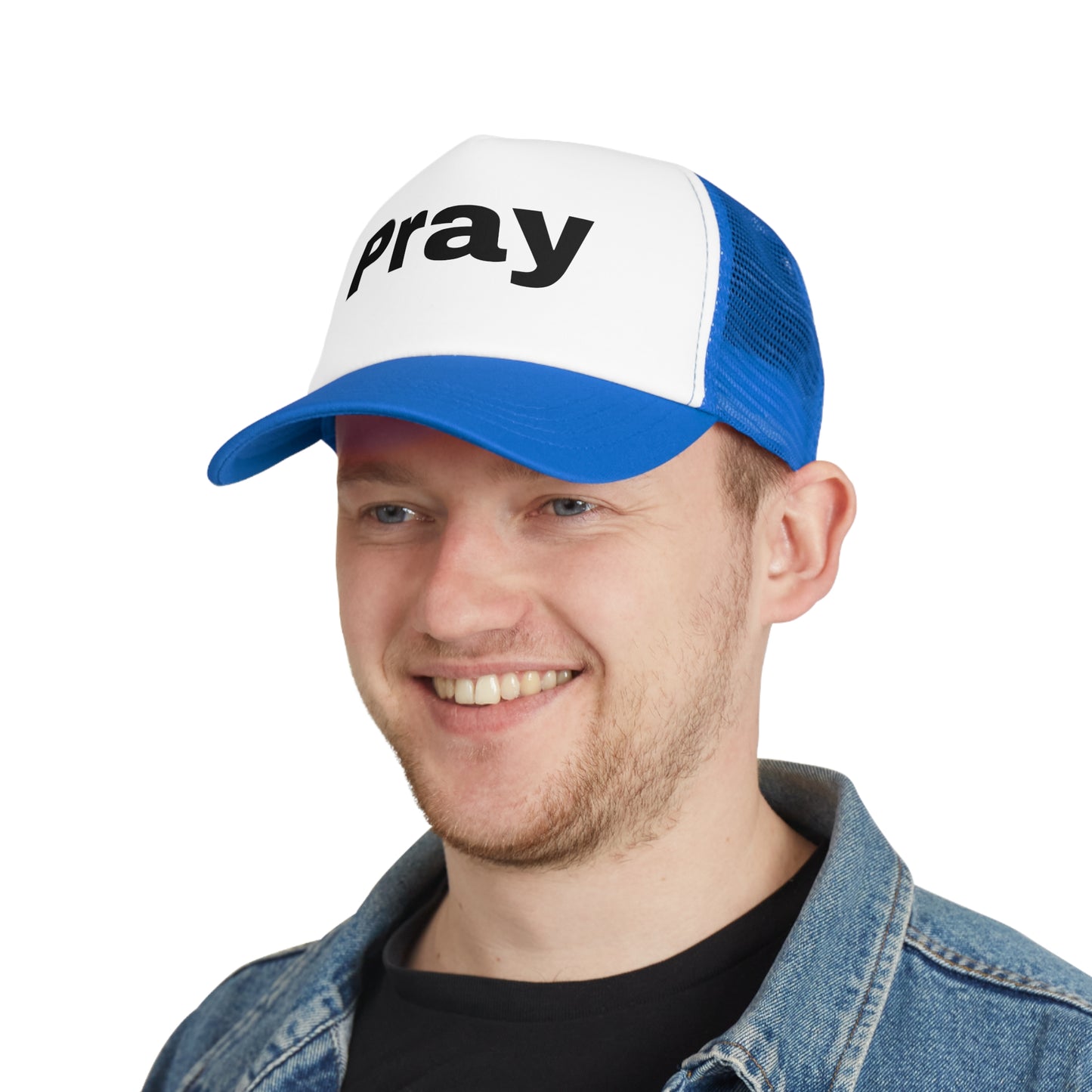 Inspirational Mesh Cap for Daily Motivation | Pray Trucker Hat, Faith-Based Gift, Outdoor Style, Casual Wear, Religious Apparel