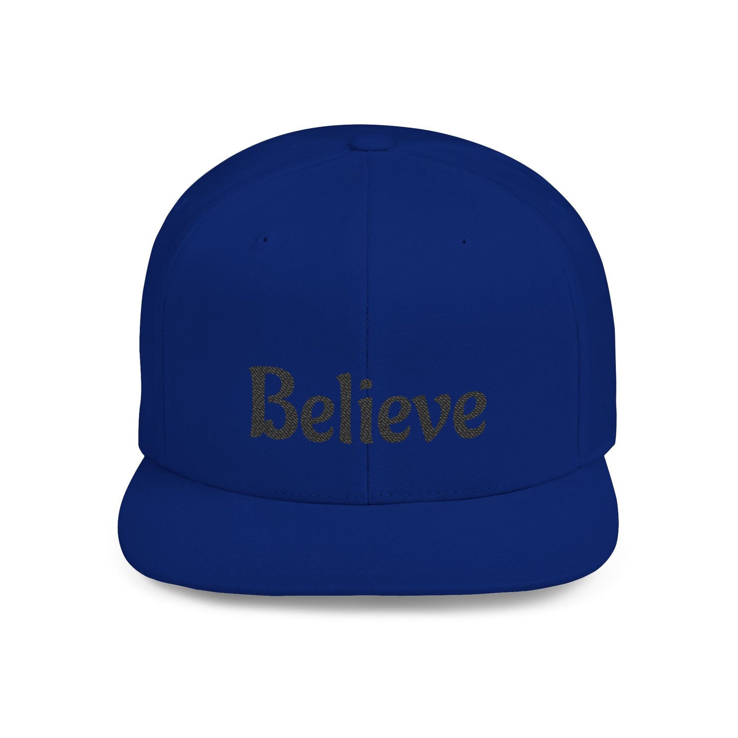 Believe Flat Bill Snapback Cap | Trendy Hip Hop Hat, Gift for Him or Her, Casual Everyday Wear, Inspiring Quote, Fashion Accessory