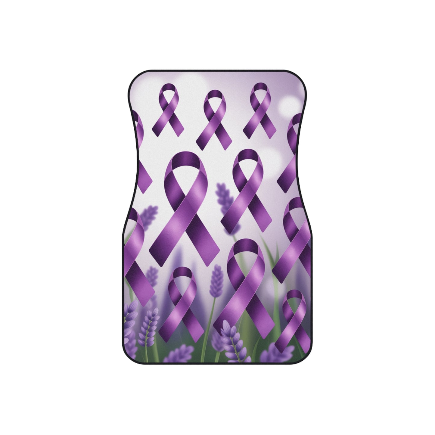Purple Ribbon Car Mats (Set of 4) - Support Awareness, Boho Home Decor, Gift for Lupus Awareness, Ribbon Car Accessories