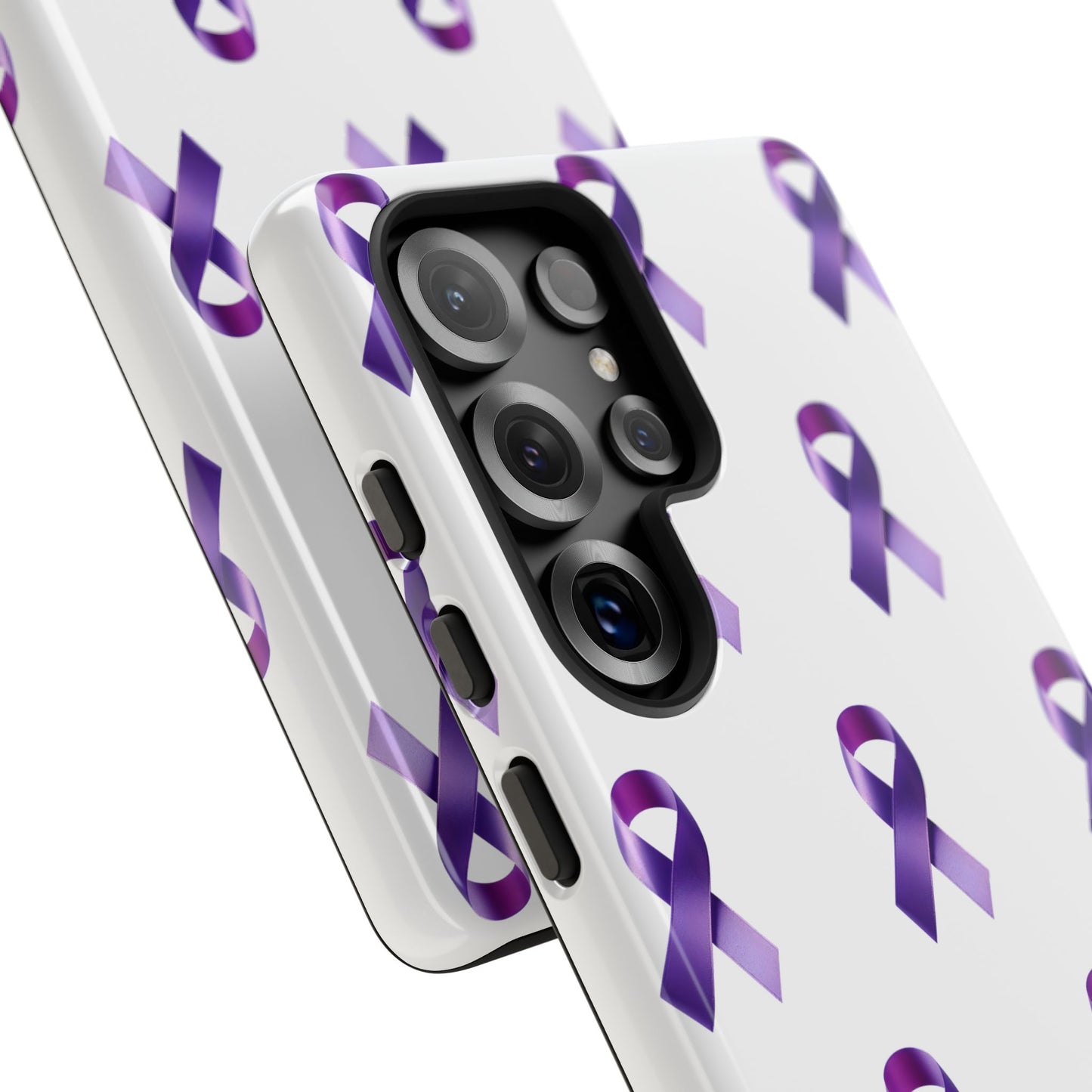 Purple Ribbon Phone Case, Tough Cases for Cancer Awareness, Gift for Loved Ones, Supportive Phone Cover, Awareness Merchandise