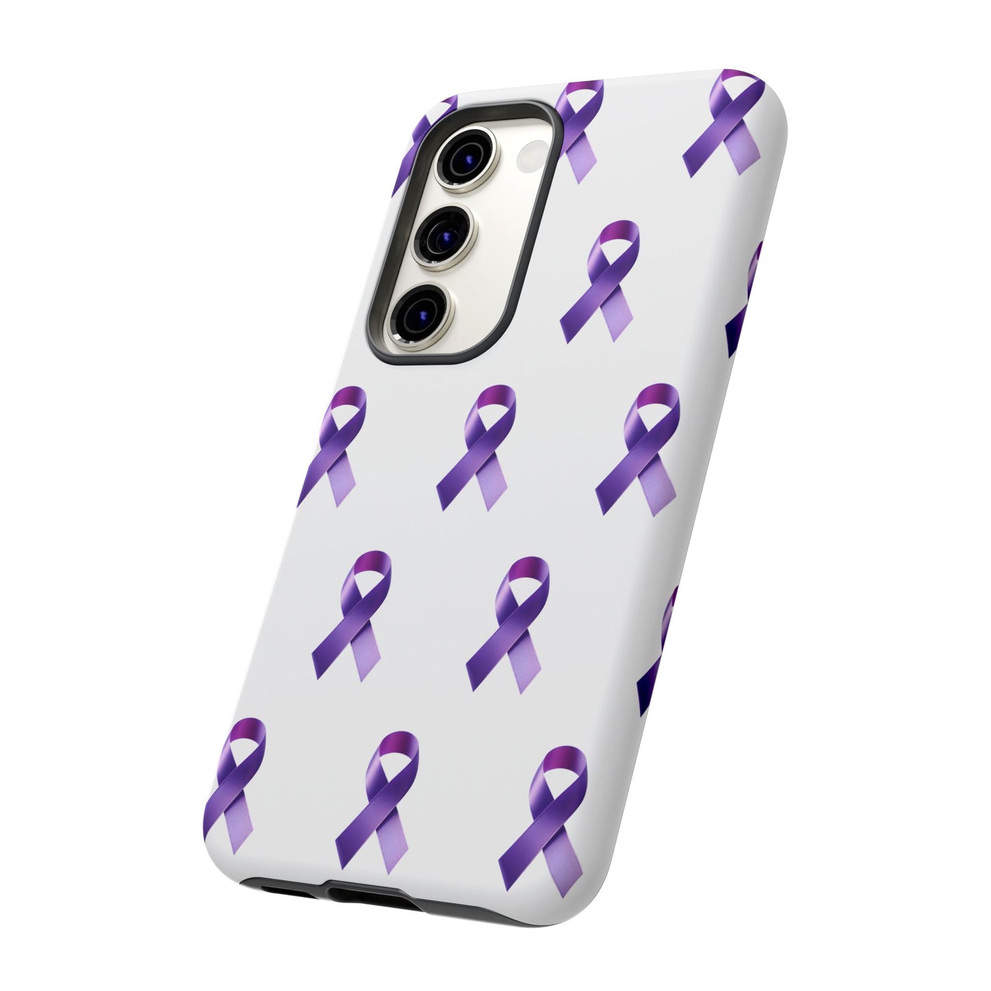 Purple Ribbon Phone Case, Tough Cases for Cancer Awareness, Gift for Loved Ones, Supportive Phone Cover, Awareness Merchandise