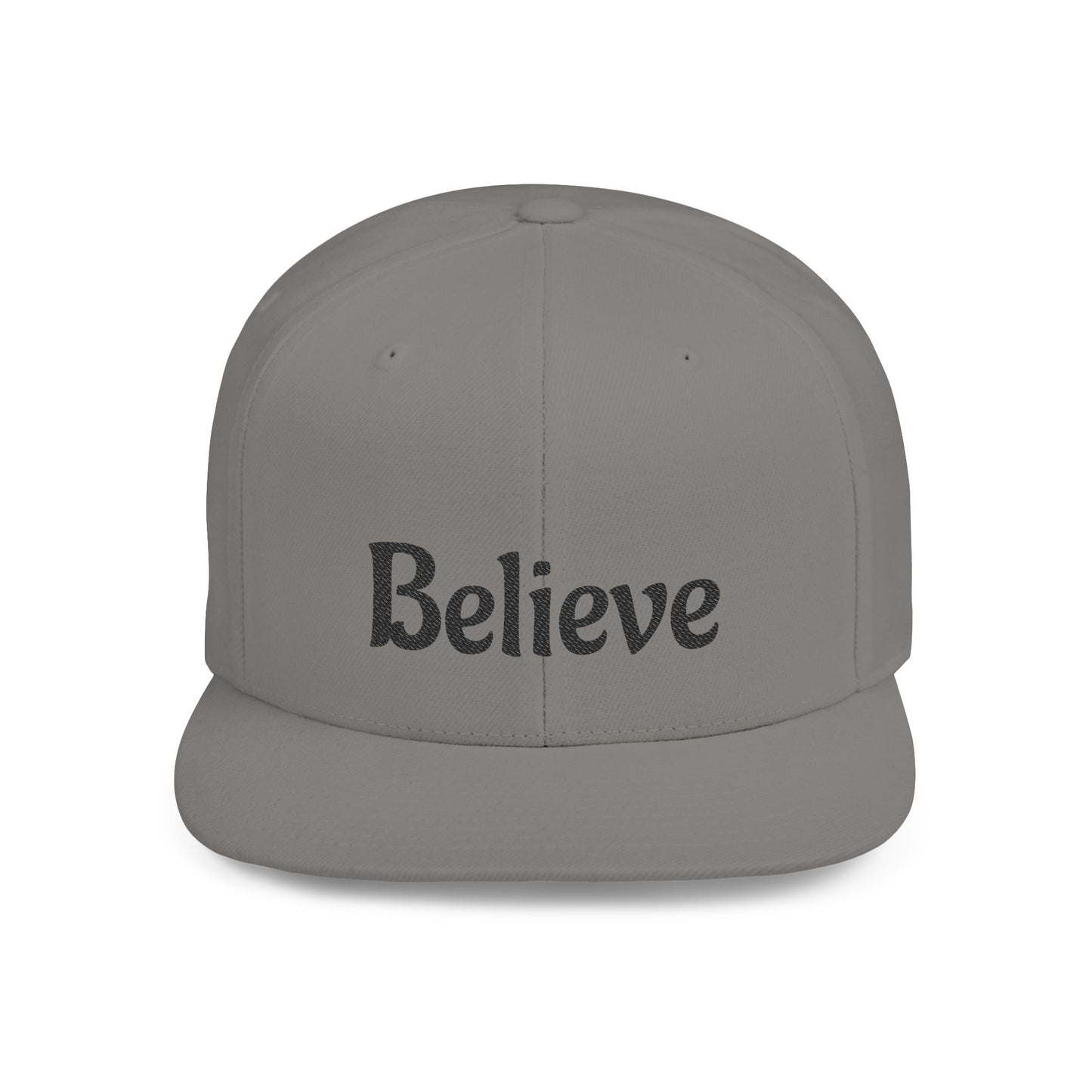 Believe Flat Bill Snapback Cap | Trendy Hip Hop Hat, Gift for Him or Her, Casual Everyday Wear, Inspiring Quote, Fashion Accessory