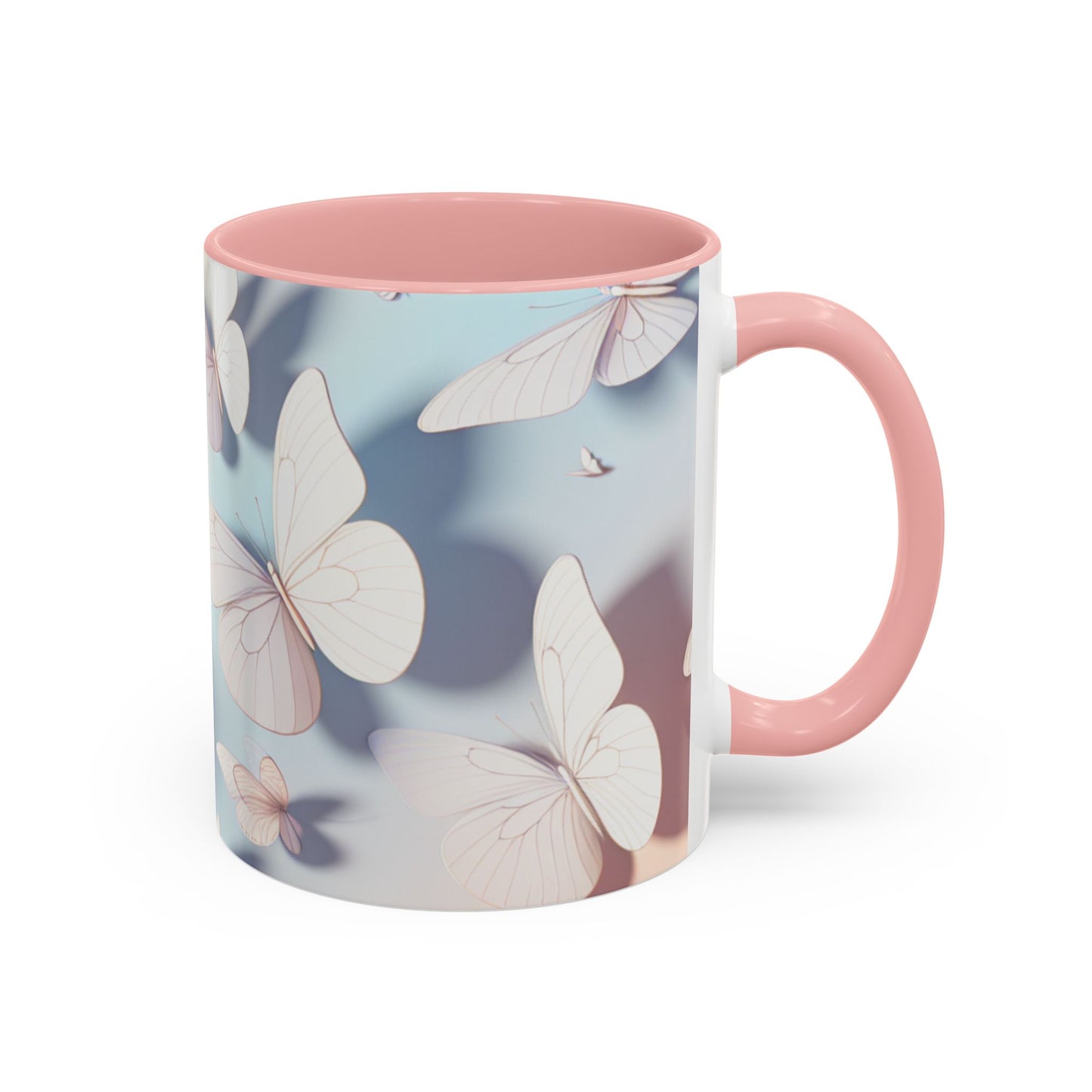 Elegant Butterfly Accent Coffee Mug, Floral Gift, Home Decor, Butterfly Design, Perfect for Birthdays, Nature Lovers