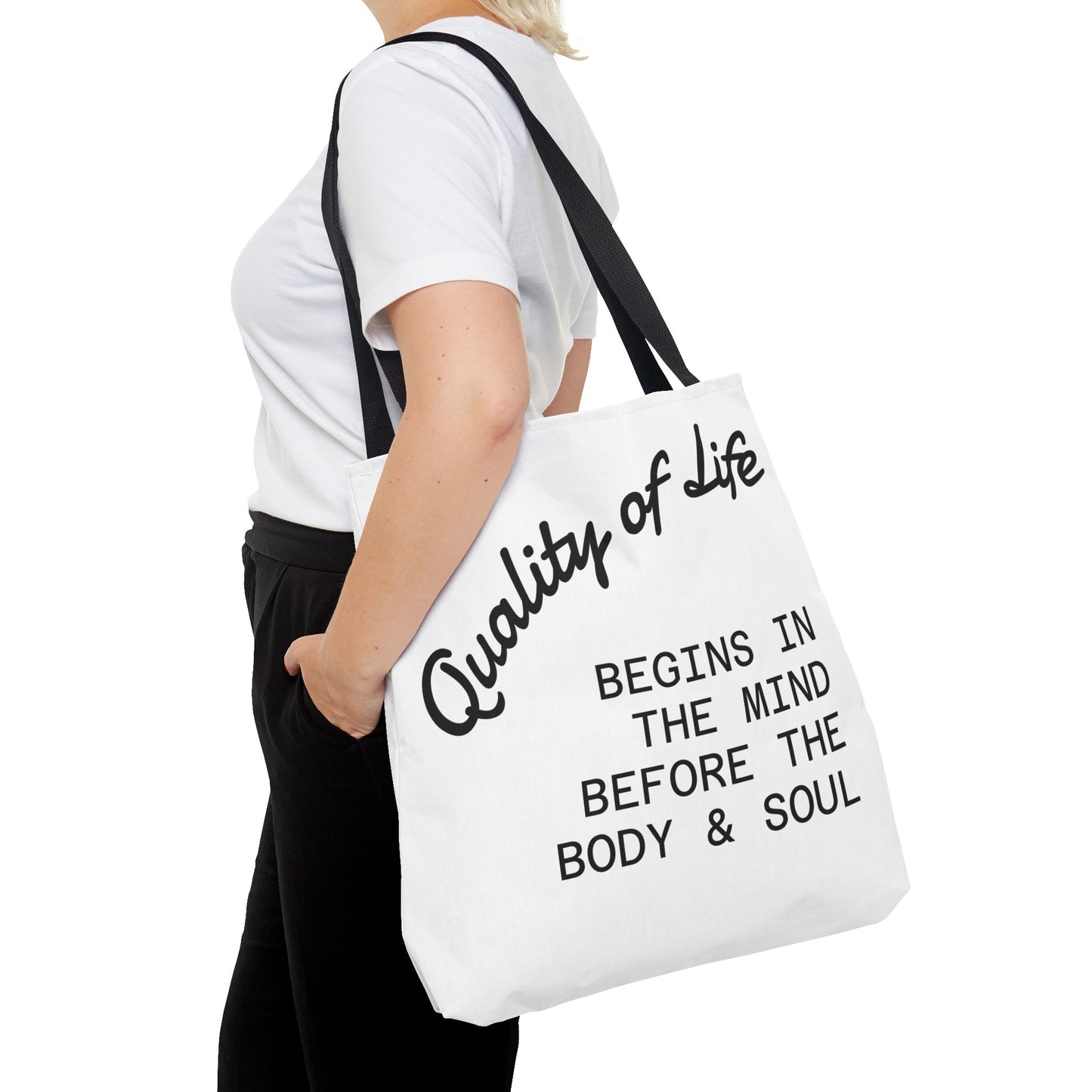 Mindful Living Tote Bag | Inspirational Daily Reminder, Eco-Friendly Gift, Motivational Quote Bag, Shopping Tote, Yoga Accessory