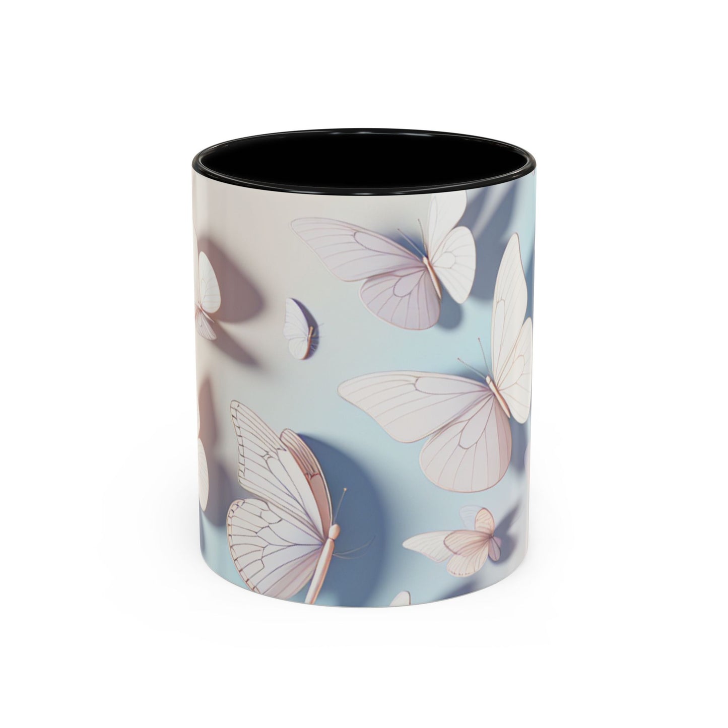 Elegant Butterfly Accent Coffee Mug, Floral Gift, Home Decor, Butterfly Design, Perfect for Birthdays, Nature Lovers