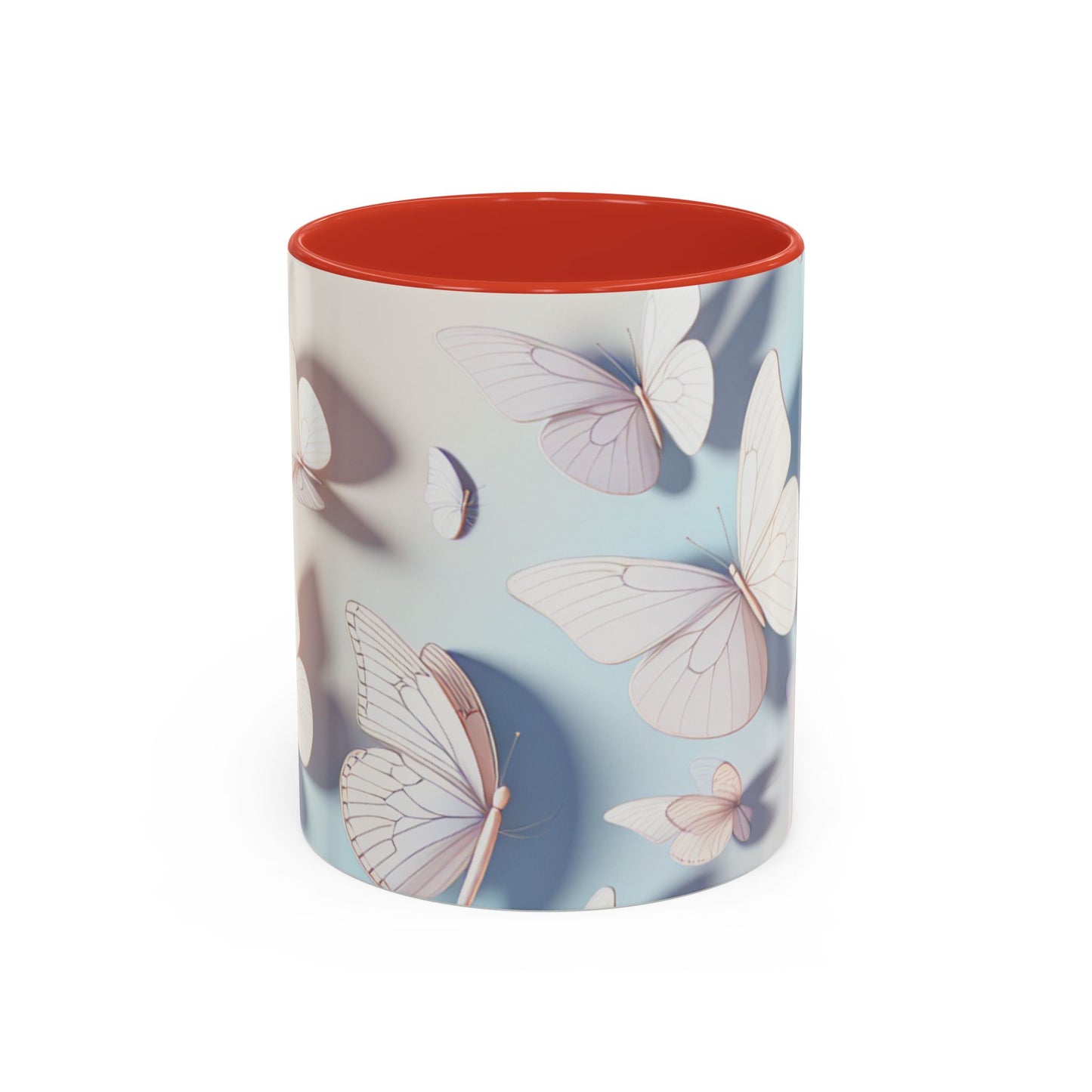 Elegant Butterfly Accent Coffee Mug, Floral Gift, Home Decor, Butterfly Design, Perfect for Birthdays, Nature Lovers