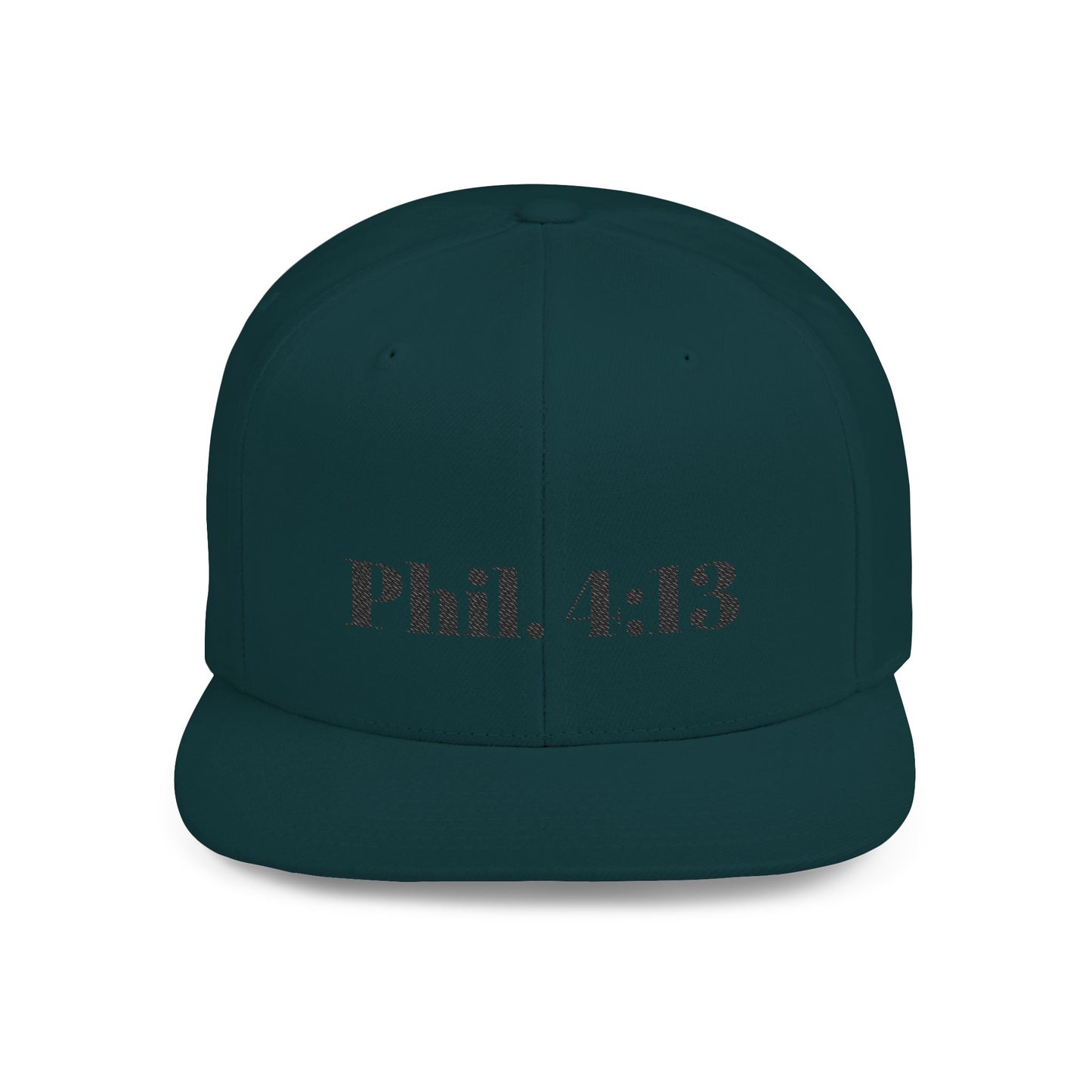 Phil. 4:13 Inspirational Flat Bill Snapback Hat, Motivational Cap for Men, Women, Sports Enthusiasts, Perfect Gift, Everyday Wear