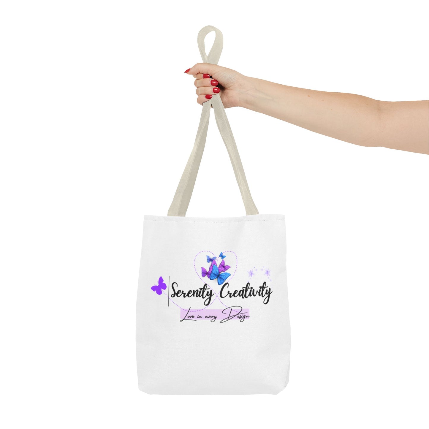 Serenity Creativity Tote Bag, AOP Art Bag, Stylish Tote, Gift for Creatives, Butterfly Design, Eco-Friendly Shopper