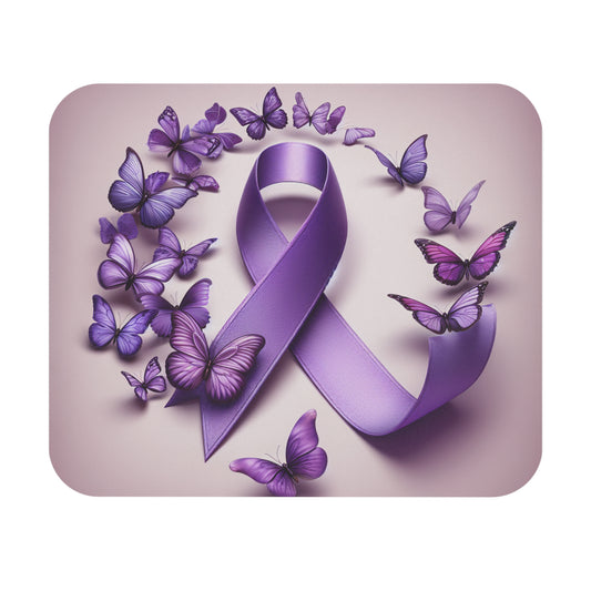 Purple Butterfly Awareness Mouse Pad, Gift for Cancer Awareness, Support Ribbon Office Decor, Butterfly Art Desk Accessory, [...]