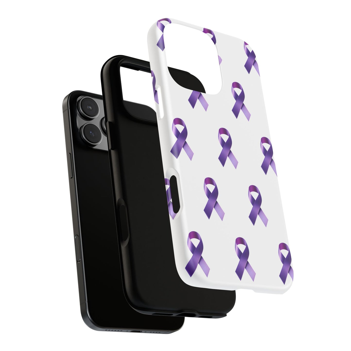 Purple Ribbon Phone Case, Tough Cases for Cancer Awareness, Gift for Loved Ones, Supportive Phone Cover, Awareness Merchandise