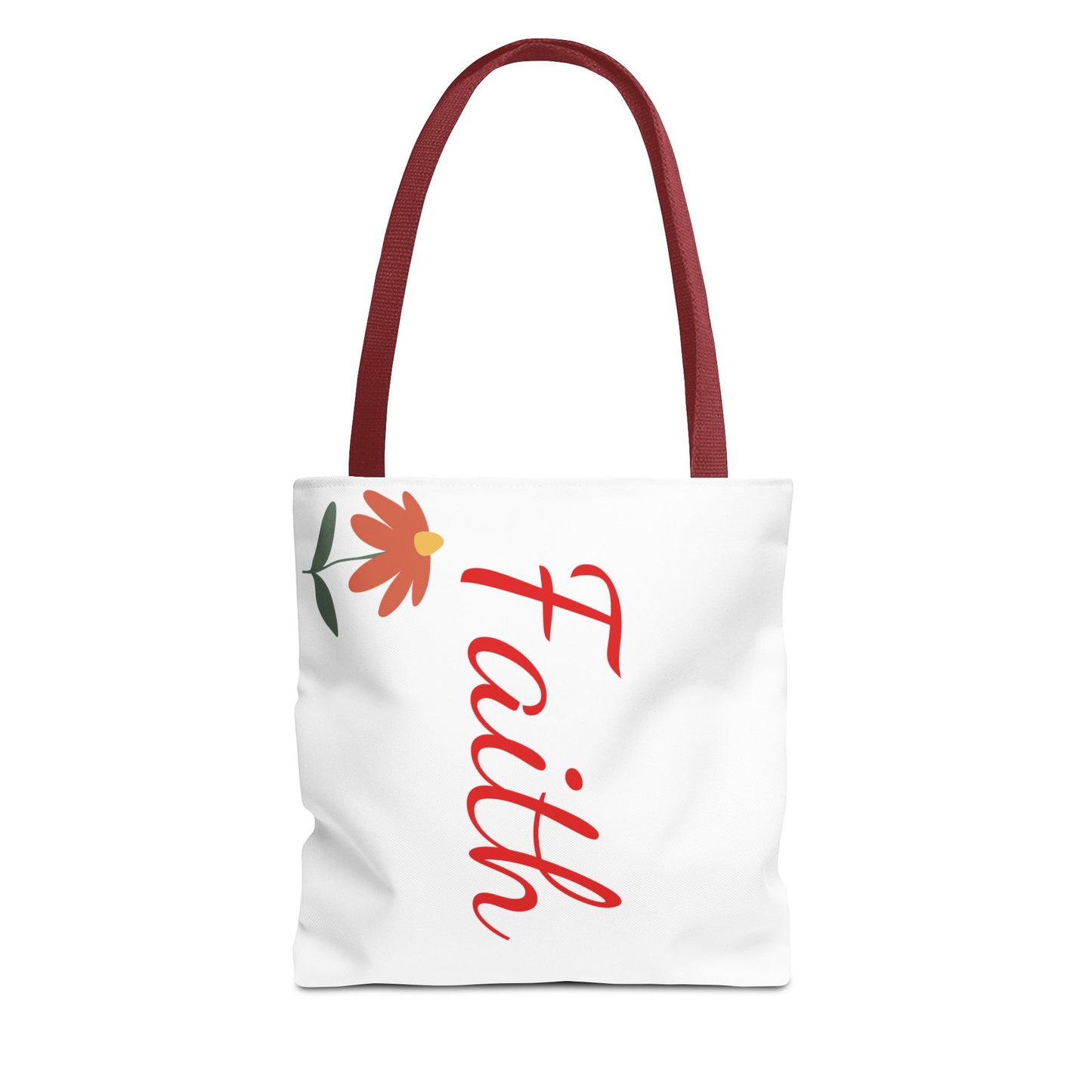 Faith Floral Tote Bag, Motivational Gift for Her, Everyday Use Tote, Inspirational Shopping Bag, Eco-Friendly Bag, Christian Faith Apparel