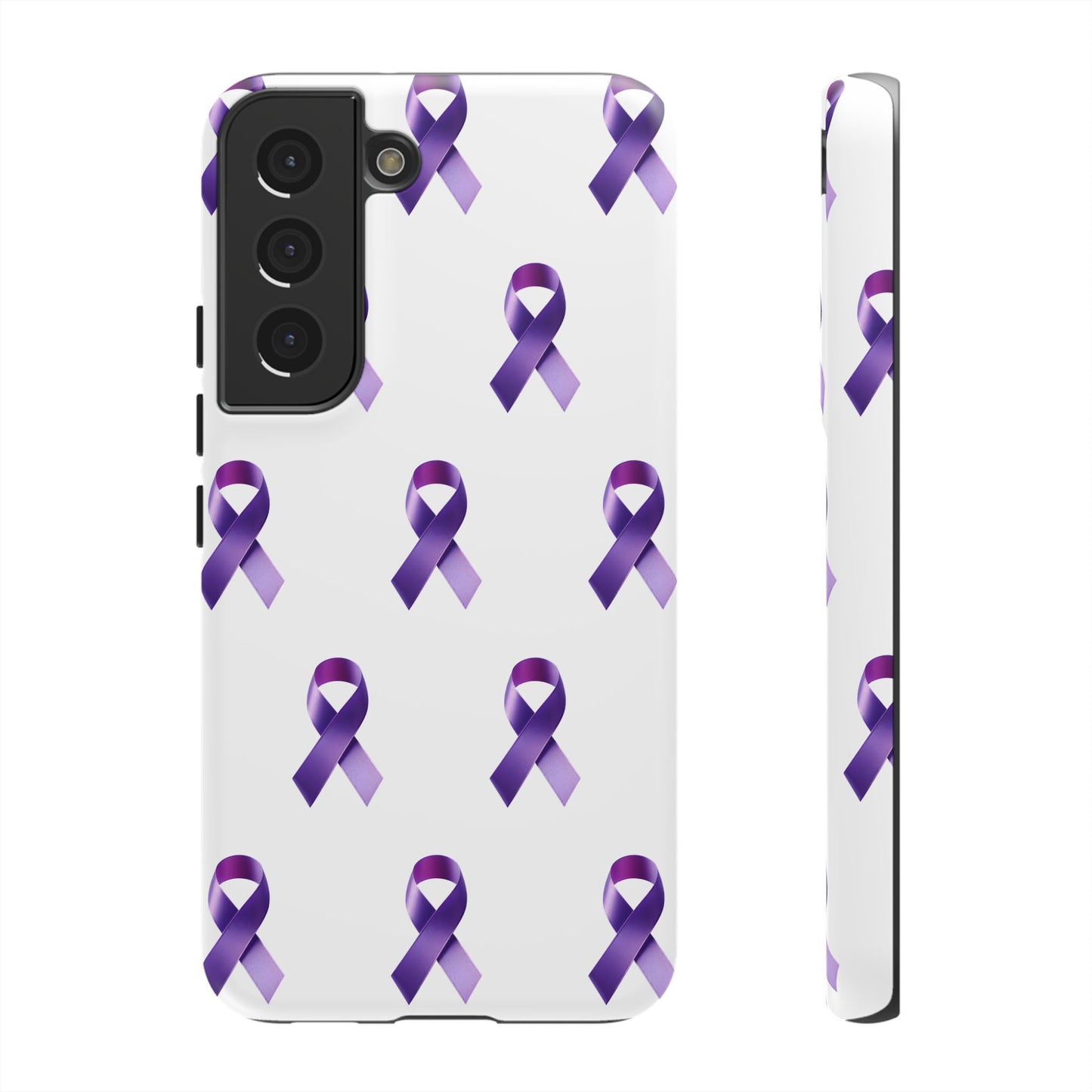 Purple Ribbon Phone Case, Tough Cases for Cancer Awareness, Gift for Loved Ones, Supportive Phone Cover, Awareness Merchandise
