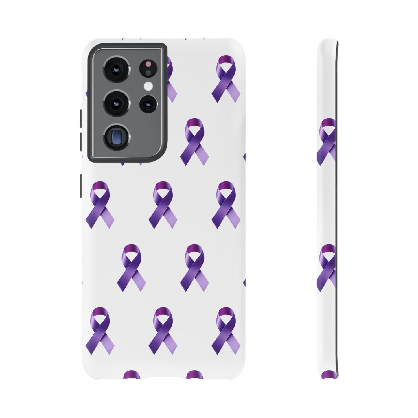 Purple Ribbon Phone Case, Tough Cases for Cancer Awareness, Gift for Loved Ones, Supportive Phone Cover, Awareness Merchandise
