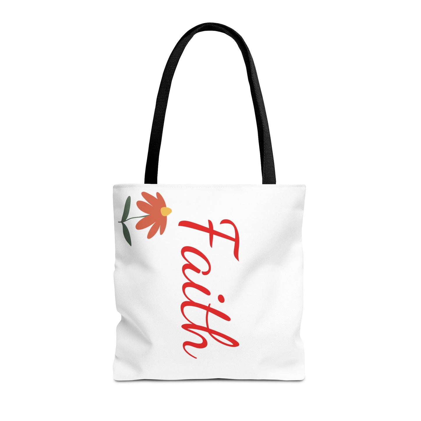 Faith Floral Tote Bag, Motivational Gift for Her, Everyday Use Tote, Inspirational Shopping Bag, Eco-Friendly Bag, Christian Faith Apparel