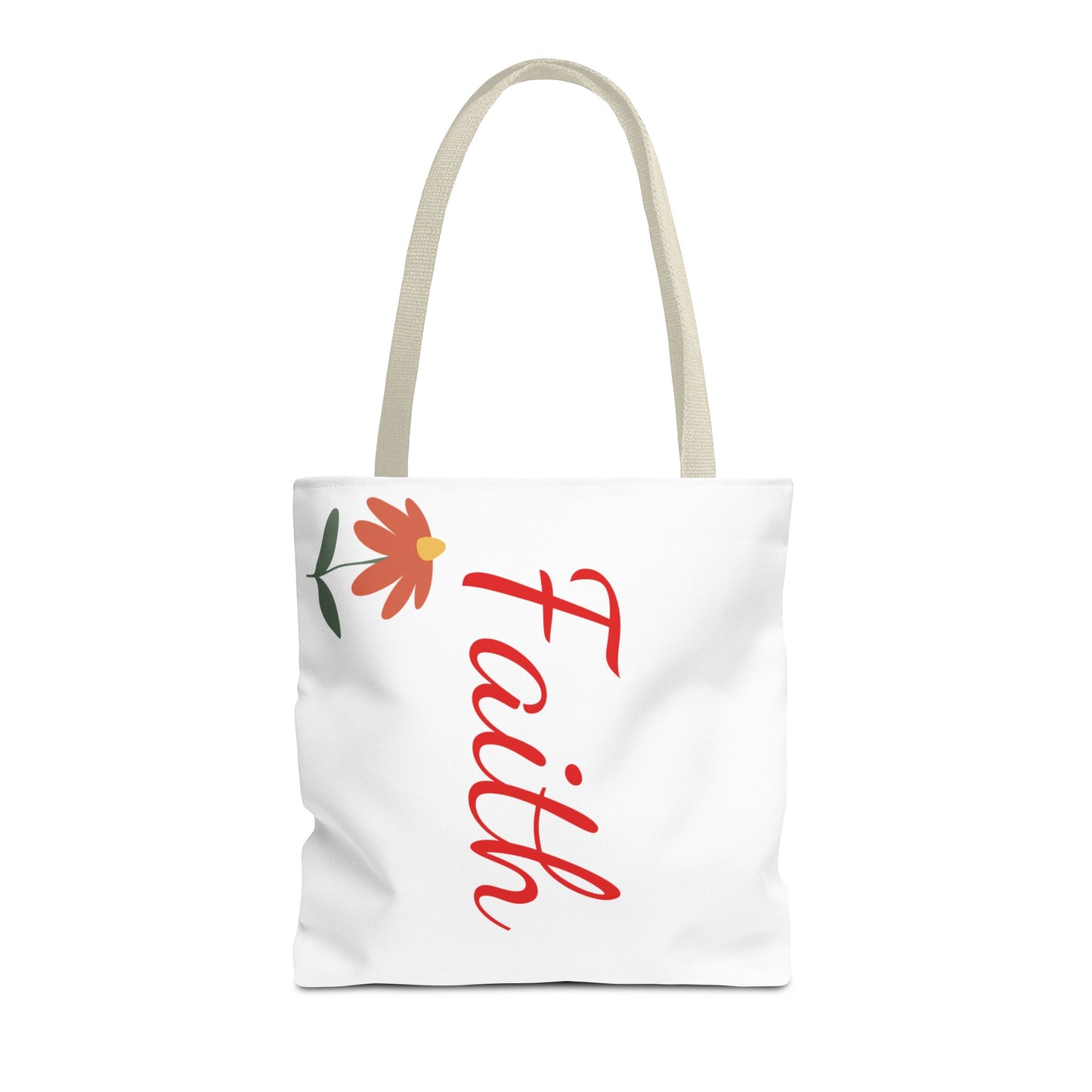 Faith Floral Tote Bag, Motivational Gift for Her, Everyday Use Tote, Inspirational Shopping Bag, Eco-Friendly Bag, Christian Faith Apparel