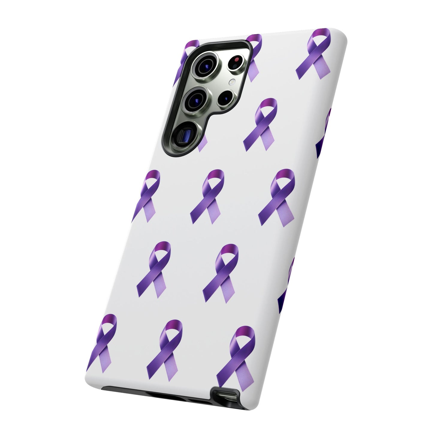 Purple Ribbon Phone Case, Tough Cases for Cancer Awareness, Gift for Loved Ones, Supportive Phone Cover, Awareness Merchandise