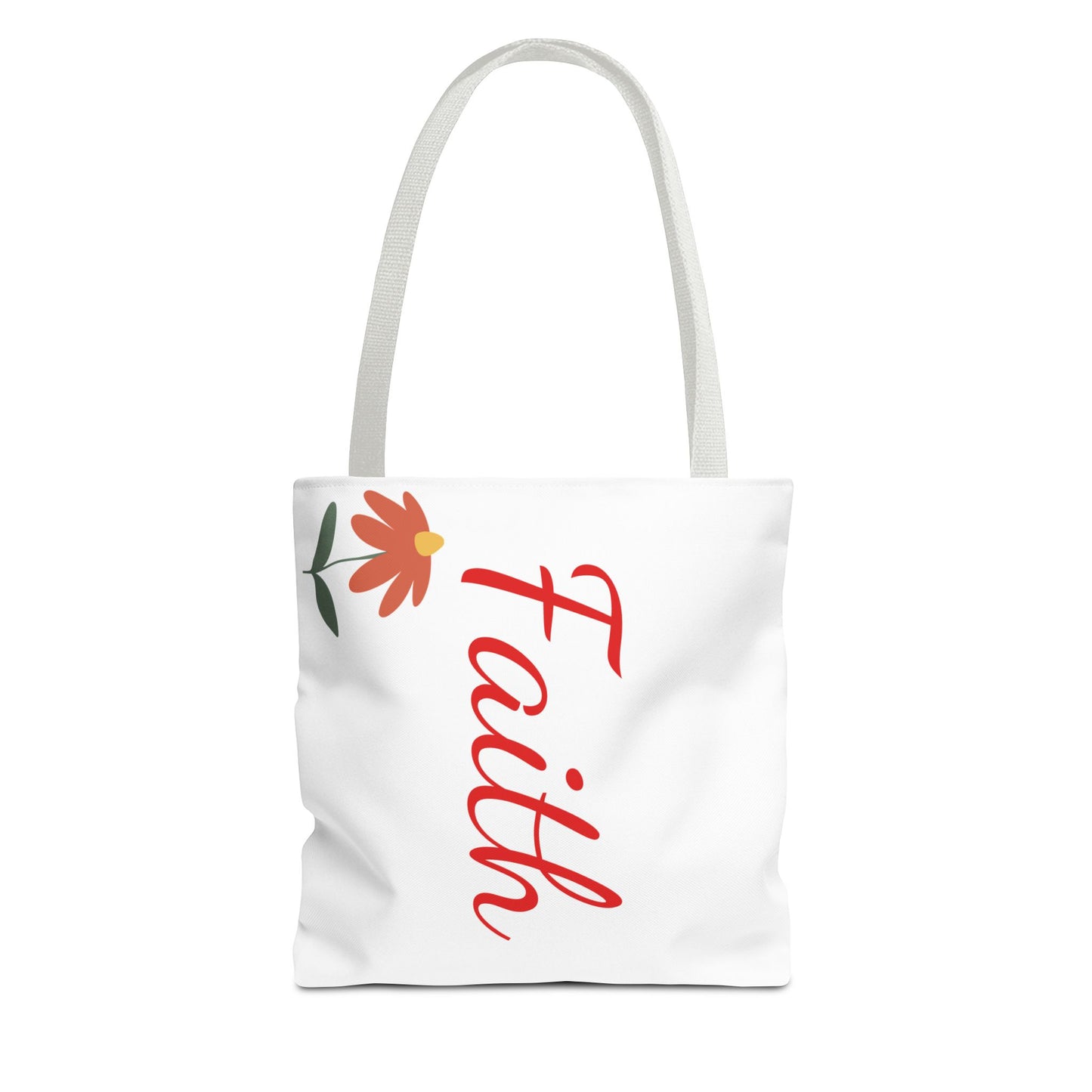 Faith Floral Tote Bag, Motivational Gift for Her, Everyday Use Tote, Inspirational Shopping Bag, Eco-Friendly Bag, Christian Faith Apparel