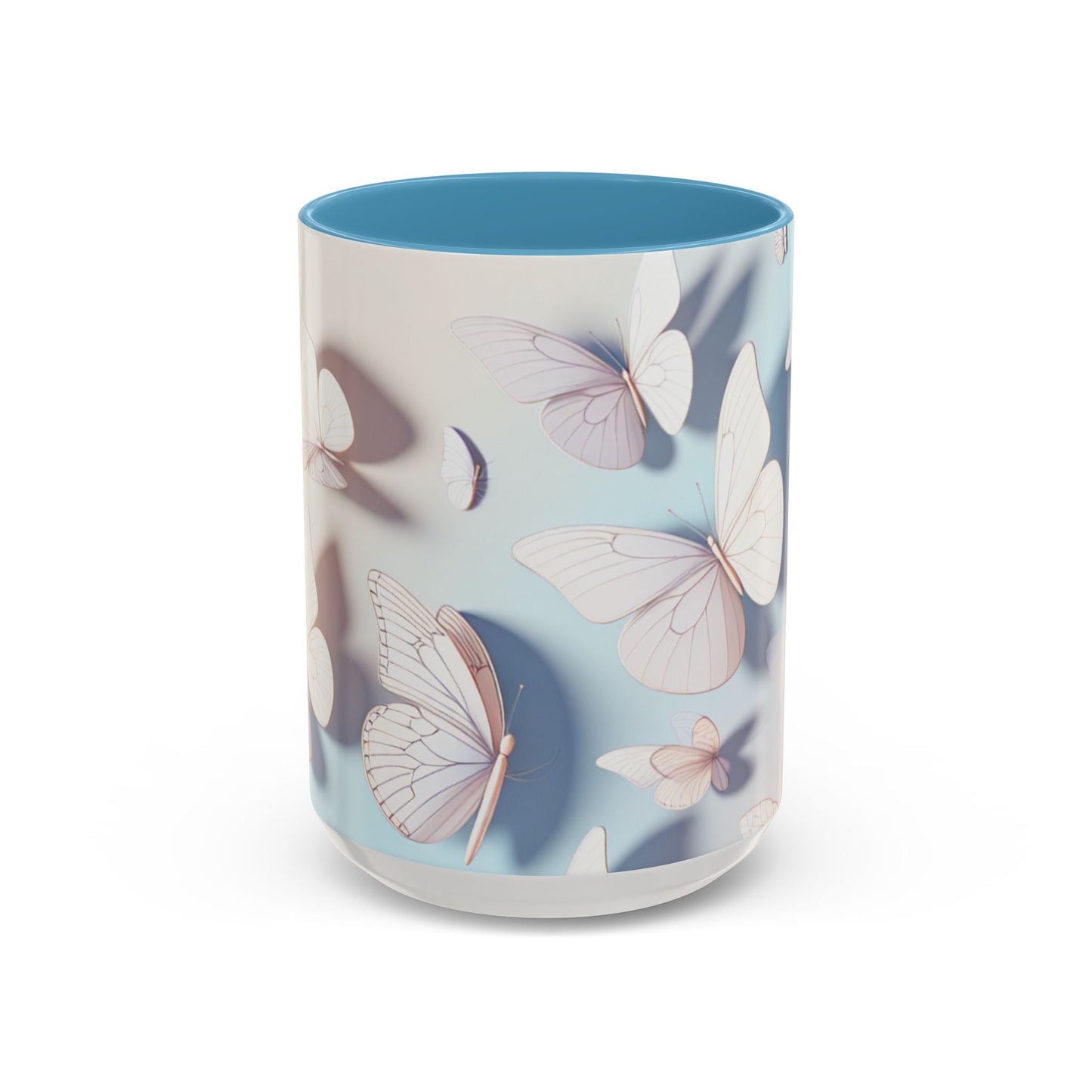 Elegant Butterfly Accent Coffee Mug, Floral Gift, Home Decor, Butterfly Design, Perfect for Birthdays, Nature Lovers