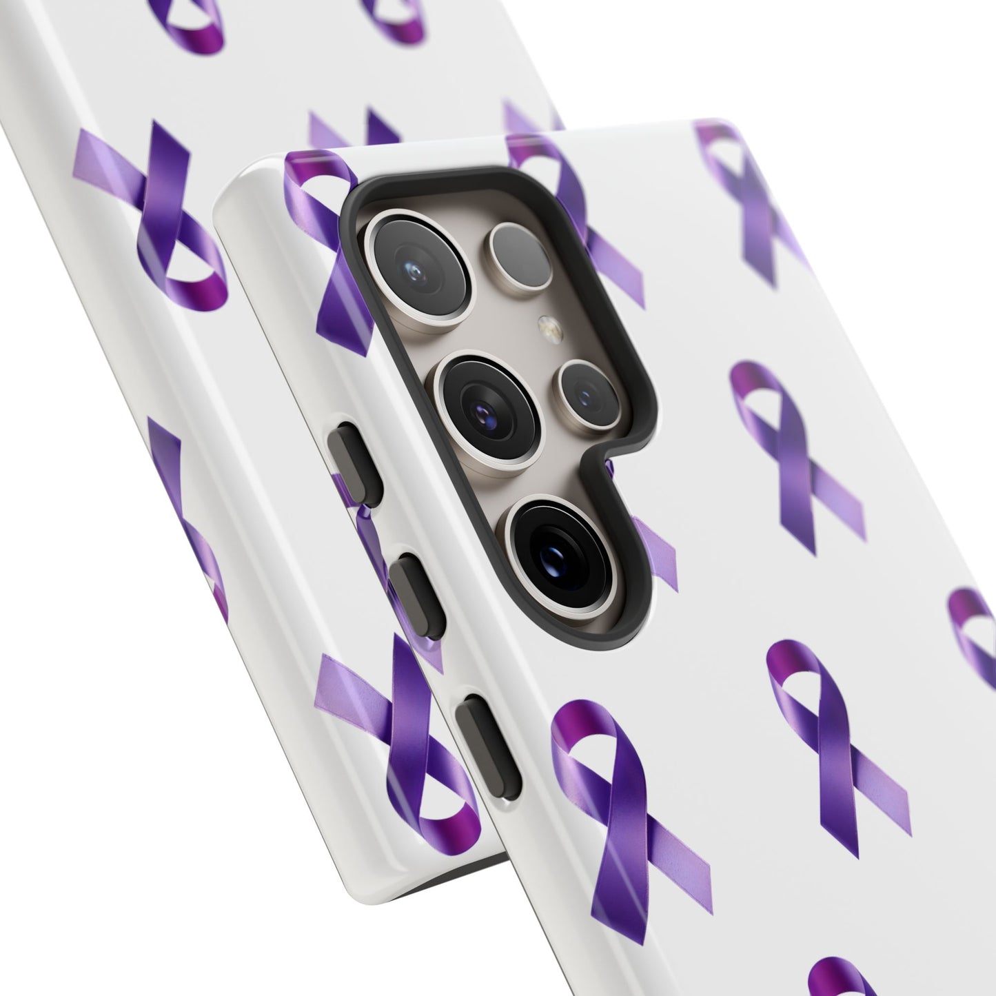 Purple Ribbon Phone Case, Tough Cases for Cancer Awareness, Gift for Loved Ones, Supportive Phone Cover, Awareness Merchandise