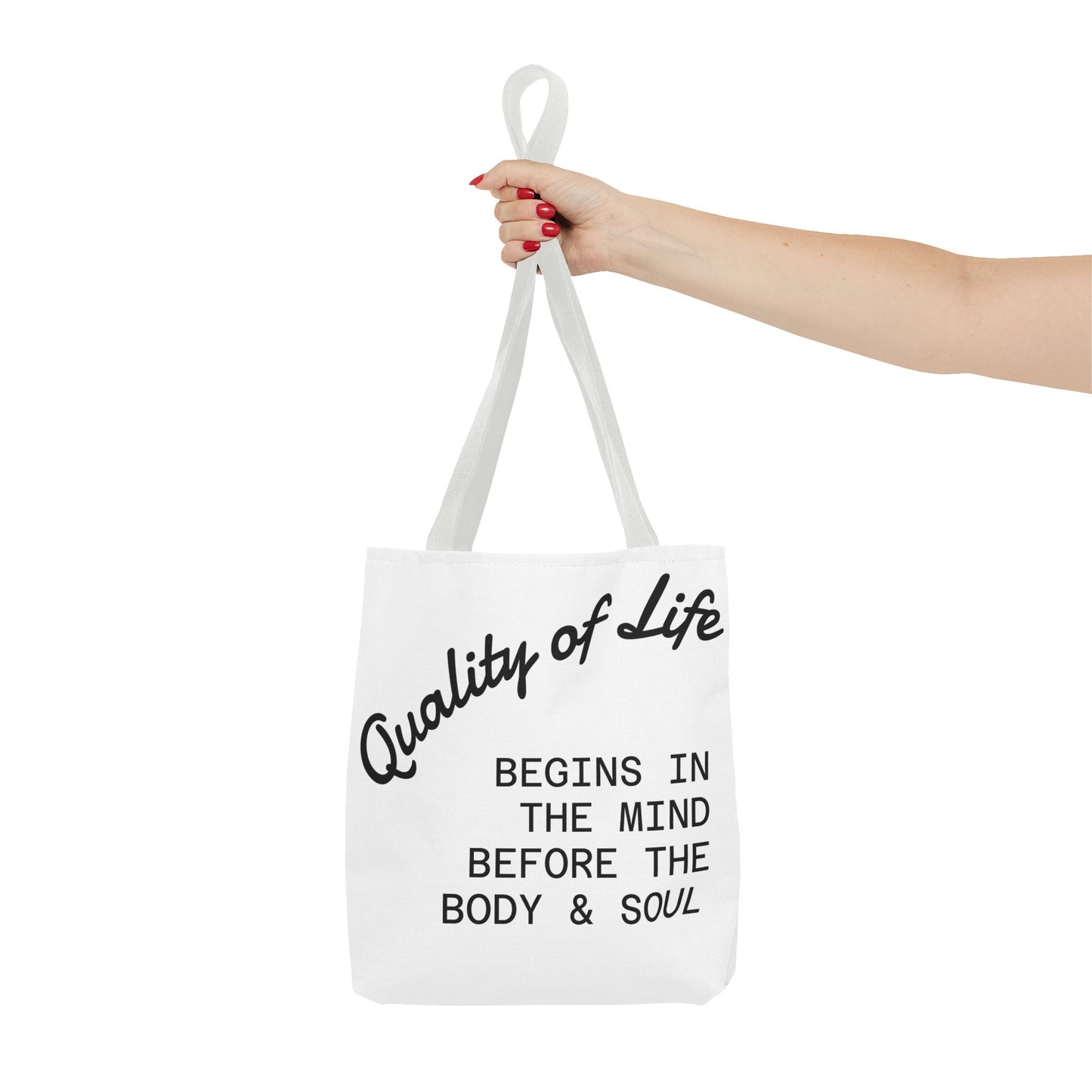 Mindful Living Tote Bag | Inspirational Daily Reminder, Eco-Friendly Gift, Motivational Quote Bag, Shopping Tote, Yoga Accessory