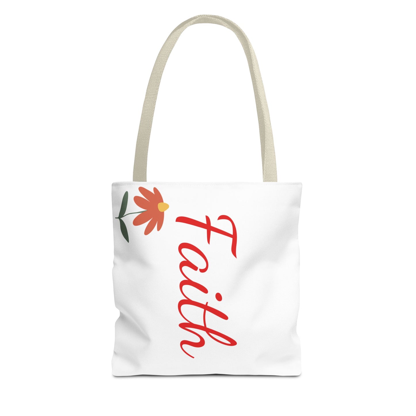 Faith Floral Tote Bag, Motivational Gift for Her, Everyday Use Tote, Inspirational Shopping Bag, Eco-Friendly Bag, Christian Faith Apparel