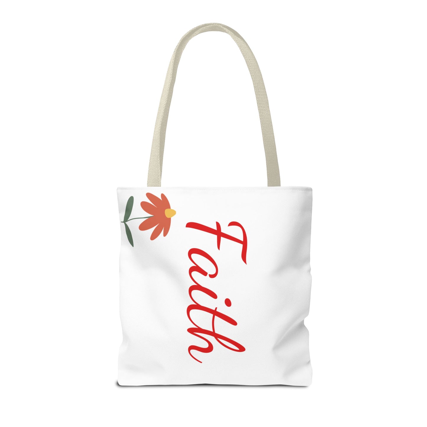 Faith Floral Tote Bag, Motivational Gift for Her, Everyday Use Tote, Inspirational Shopping Bag, Eco-Friendly Bag, Christian Faith Apparel