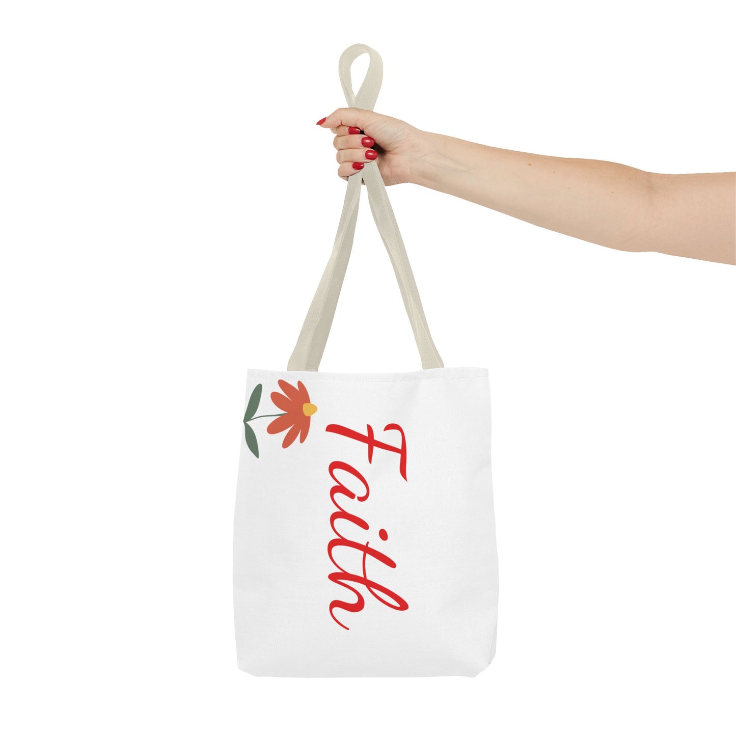 Faith Floral Tote Bag, Motivational Gift for Her, Everyday Use Tote, Inspirational Shopping Bag, Eco-Friendly Bag, Christian Faith Apparel