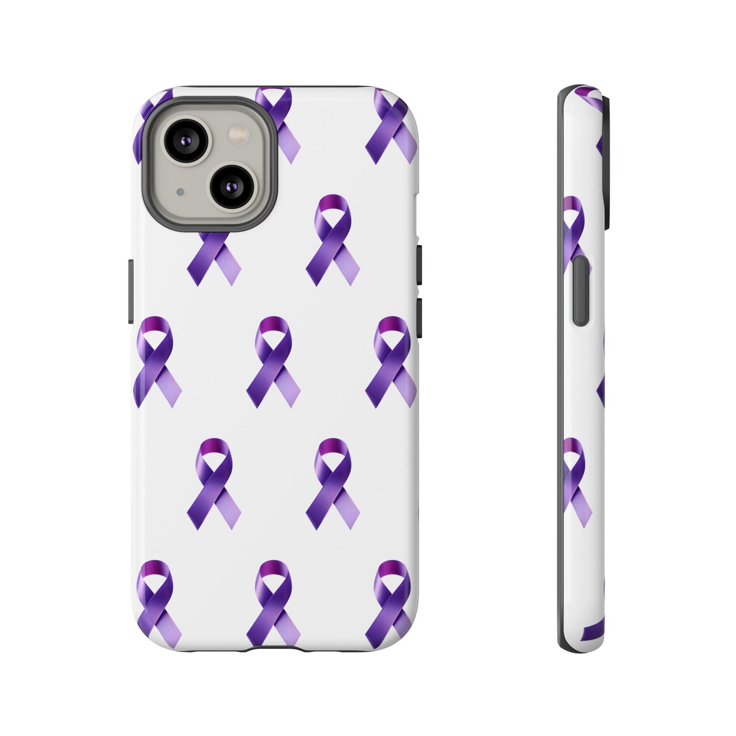 Purple Ribbon Phone Case, Tough Cases for Cancer Awareness, Gift for Loved Ones, Supportive Phone Cover, Awareness Merchandise