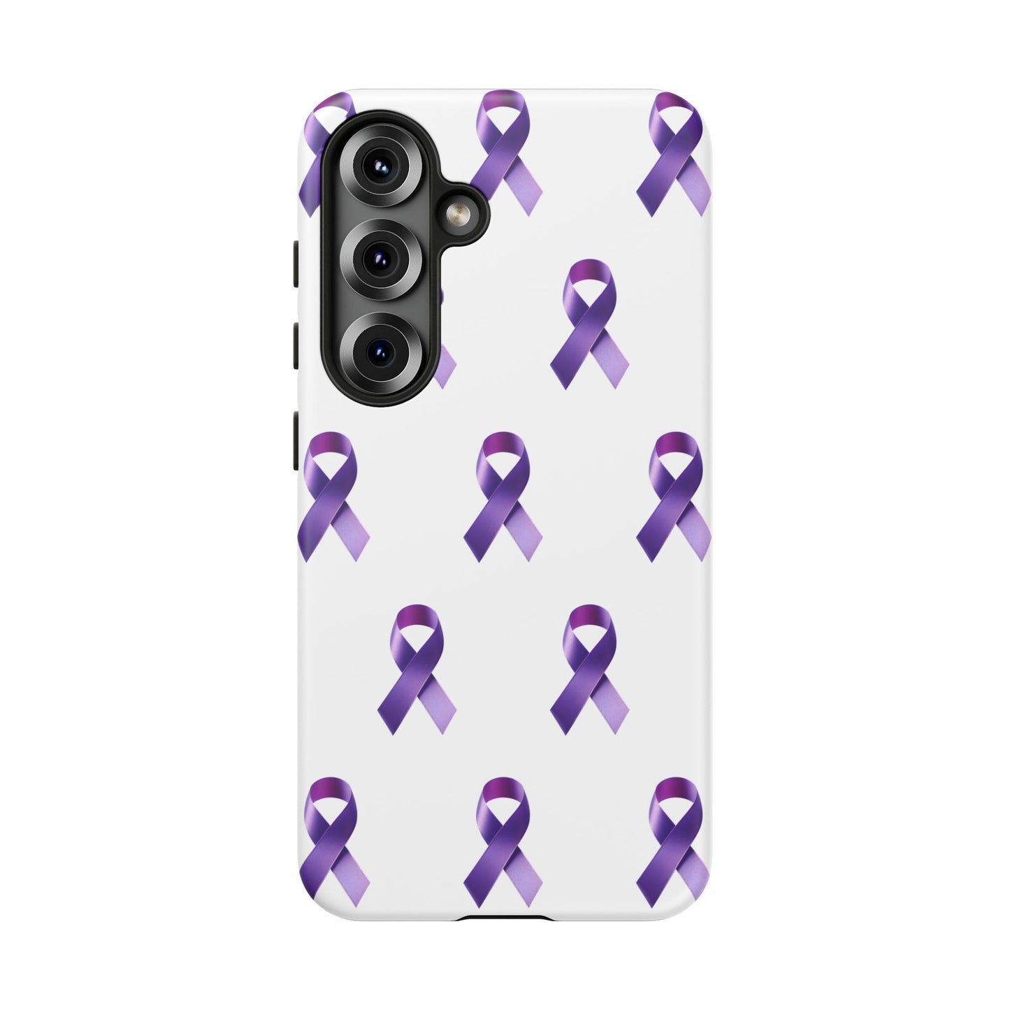 Purple Ribbon Phone Case, Tough Cases for Cancer Awareness, Gift for Loved Ones, Supportive Phone Cover, Awareness Merchandise